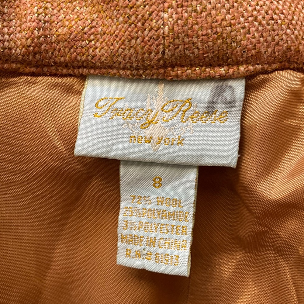 Retro 70s Vibes Metallic Wide Leg Pants Glitter Anthro Tracy Reese Orange Gold 8 - Picture 8 of 8